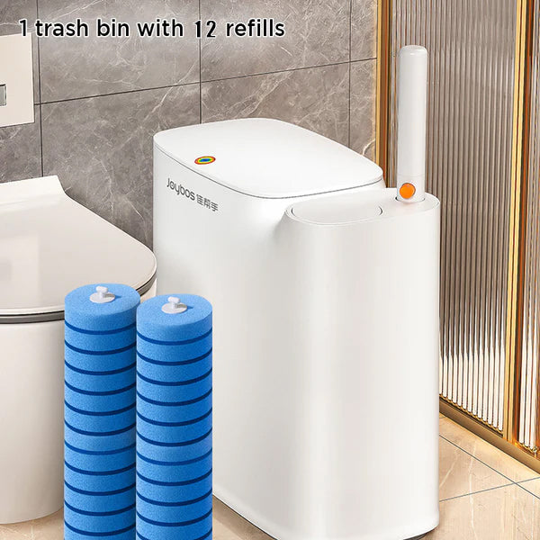 MIVLINA® 2 In 1 Slim Bathroom Trash Can With Toilet Brush Z32