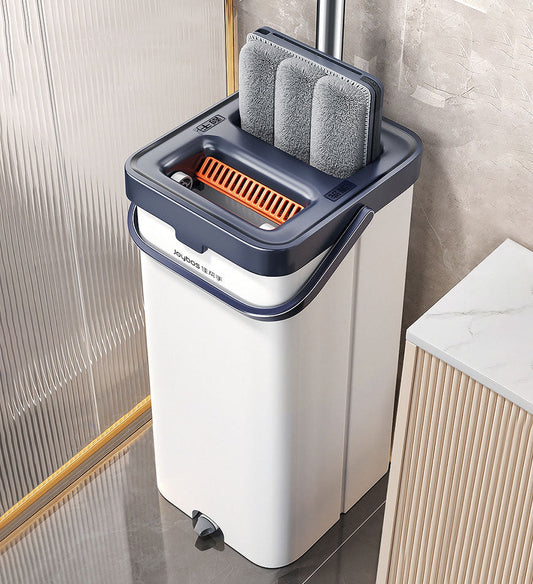 MIVLINA® Hands Free Flat Mop And Bucket Set With Wringer System Z87