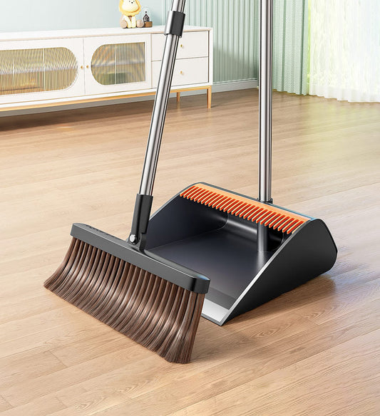 MIVLINA® Upgrade Broom And Dustpan Set With Dustpan Teeth Z177