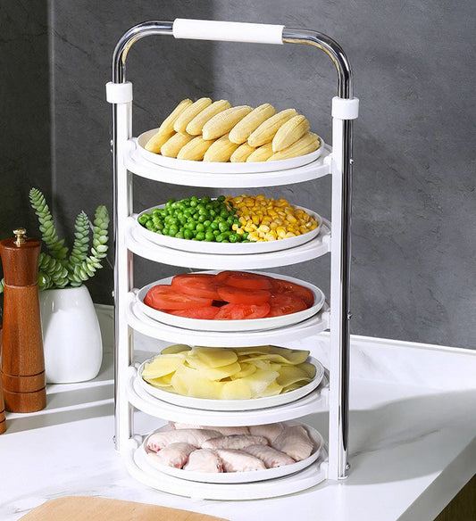 MIVLINA® 5 Tier Vegetable Storage Tray Plate Rack for Kitchen Counter F76