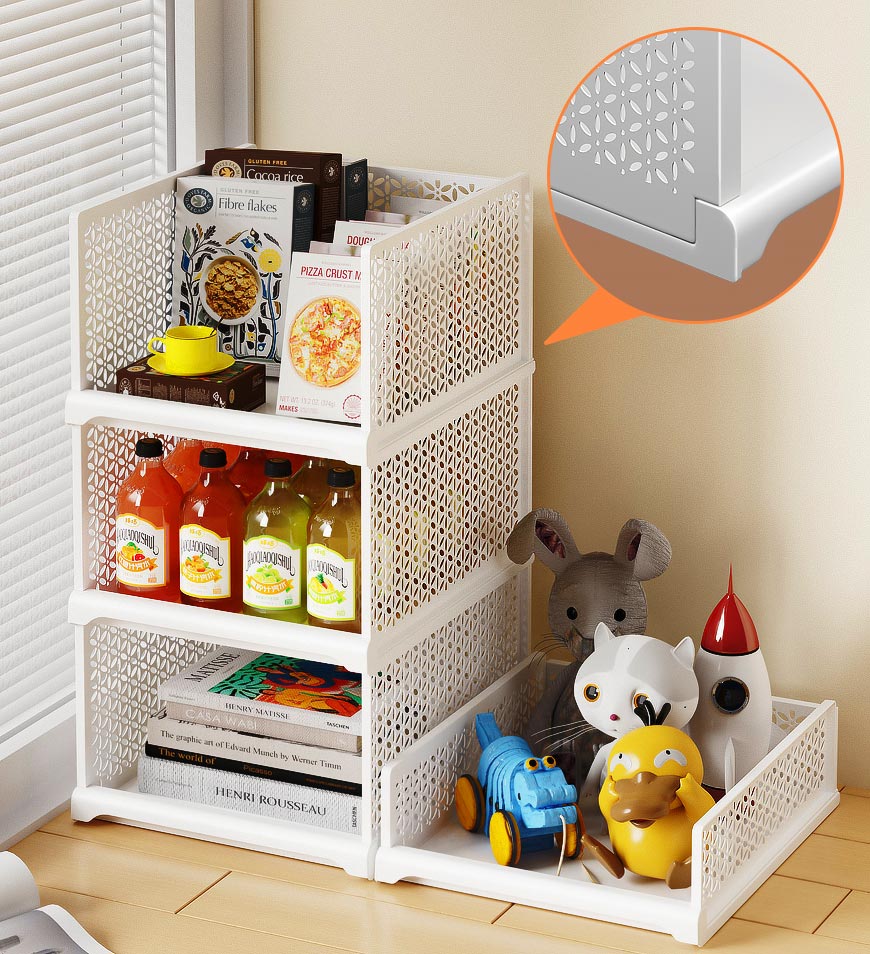 MIVLINA® Stackable Storage Basket Foldable Closet Organizers F243