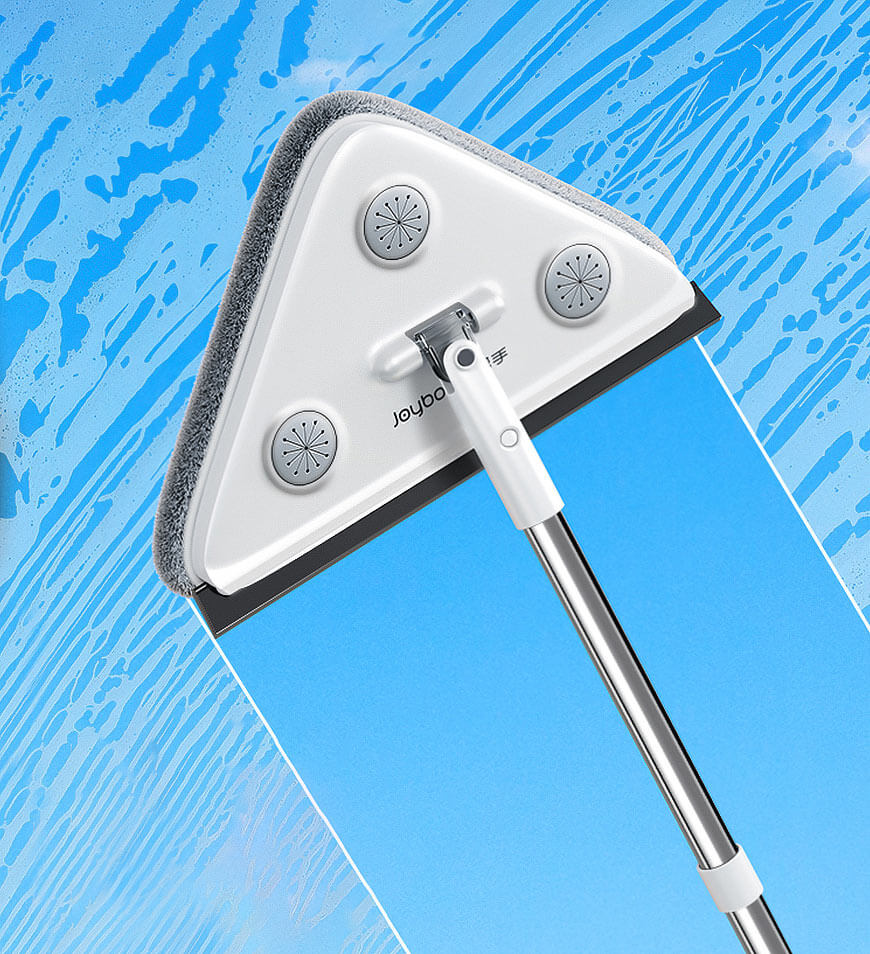 MIVLINA® 65 Inches Rotating Triangle Wall Mop Cleaner With Window Squeegee Z20