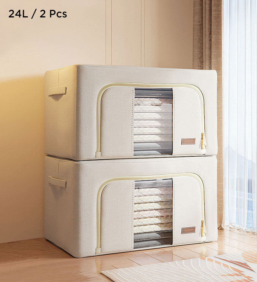MIVLINA® Cotton Foldable Clothes Storage Box