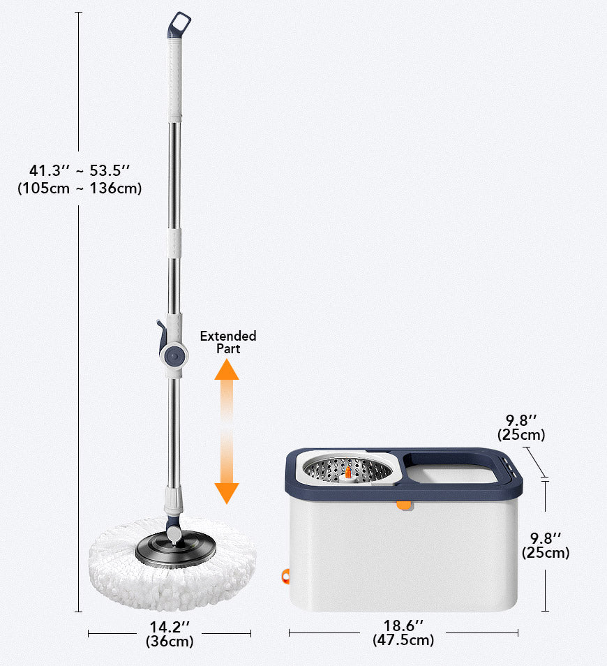 MIVLINA® 360 Degree Floor Spin Mop and Bucket Set with 3 Refill F236