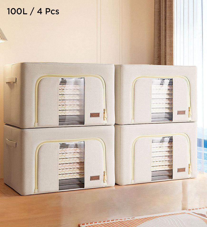 MIVLINA® Cotton Foldable Clothes Storage Box