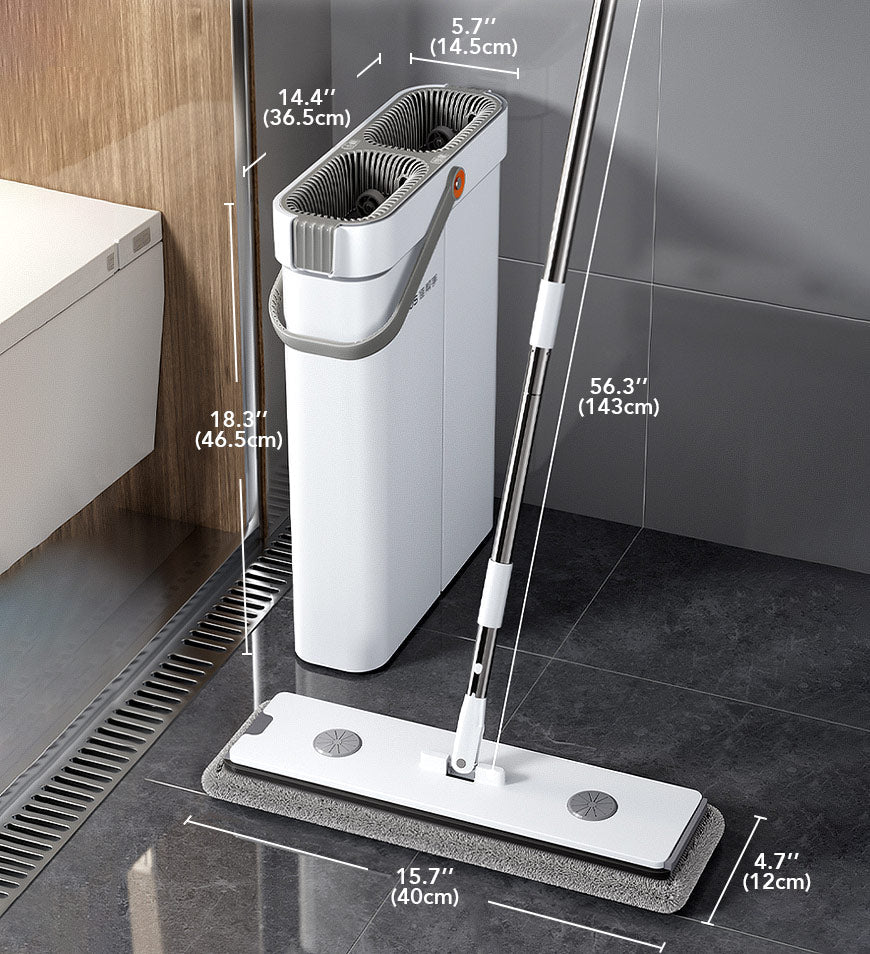 MIVLINA®Flat Floor Mop and Bucket Set with Aluminum Handle