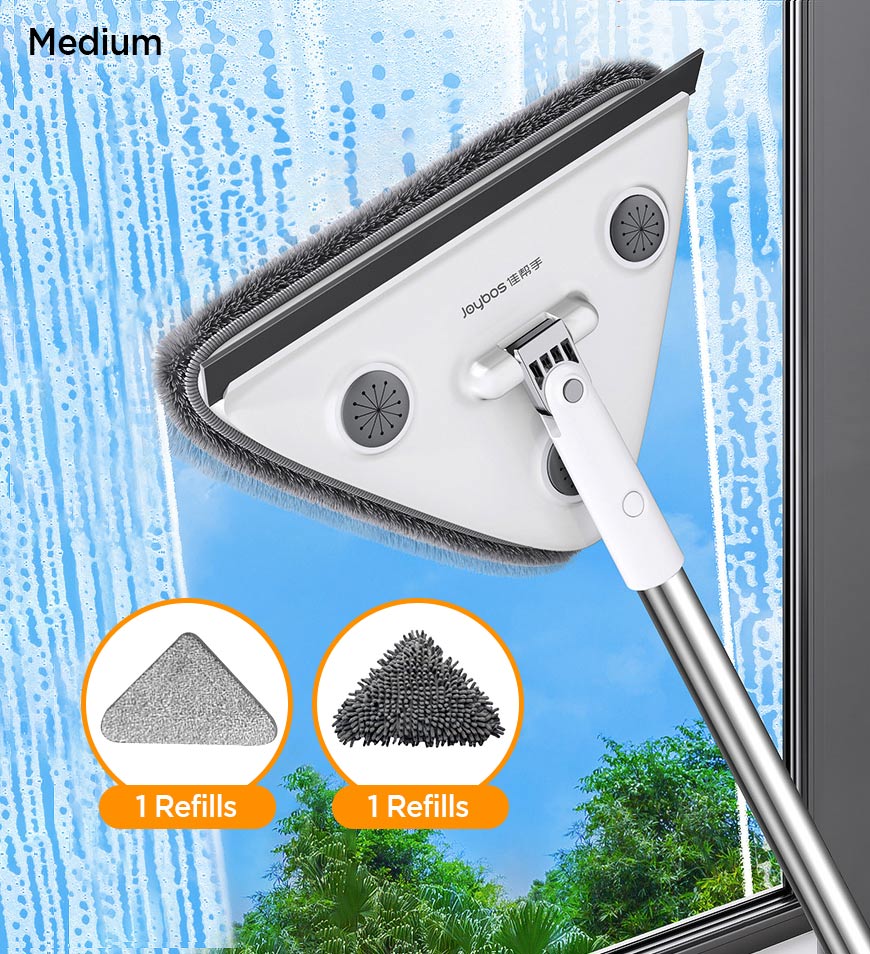 MIVLINA® 65 Inches Rotating Triangle Wall Mop Cleaner With Window Squeegee Z20