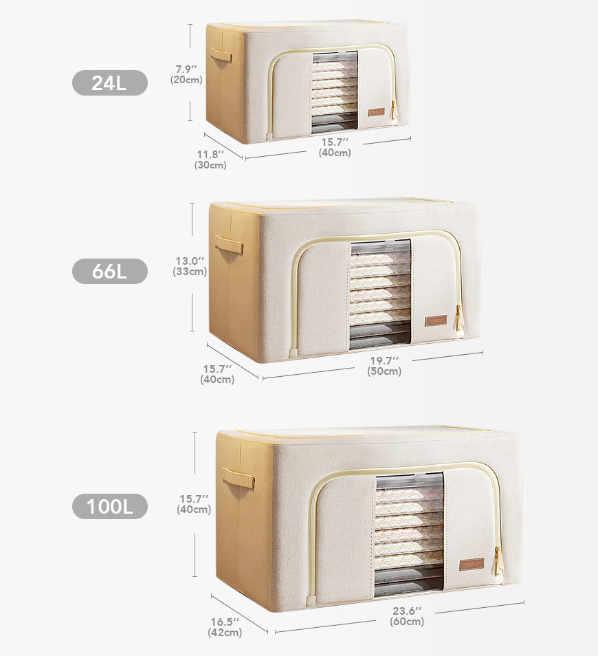 MIVLINA® Cotton Foldable Clothes Storage Box