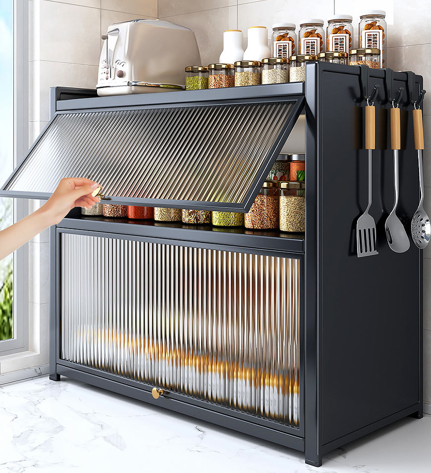 MIVLINA® 3-tier kitchen shelf, placed on the workbench, suitable for spices, dishes, pots F241