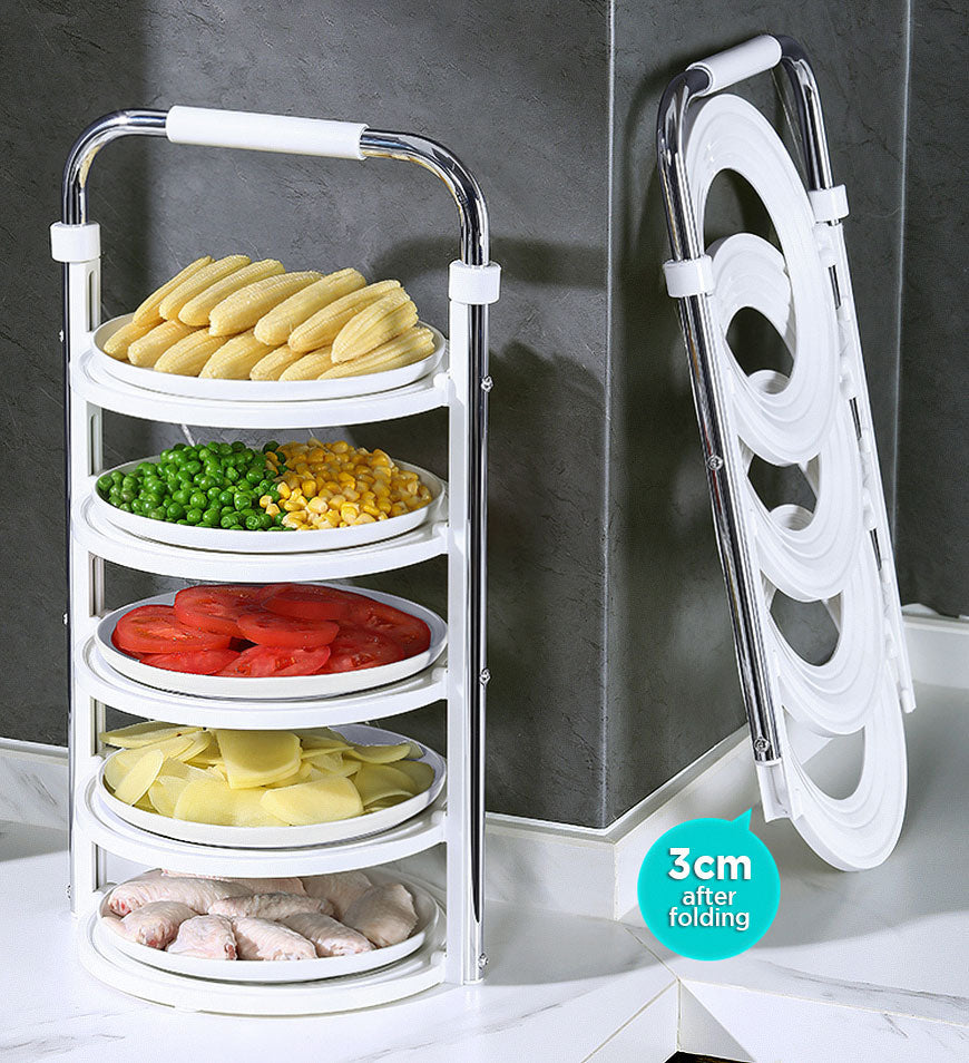 MIVLINA® 5 Tier Vegetable Storage Tray Plate Rack for Kitchen Counter F76
