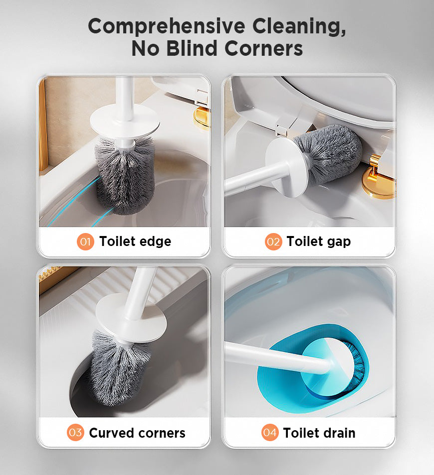 MIVLINA® Wall Mounted Or Standing Toilet Bowl Brush And Holder Set With Fine Bristles Z200