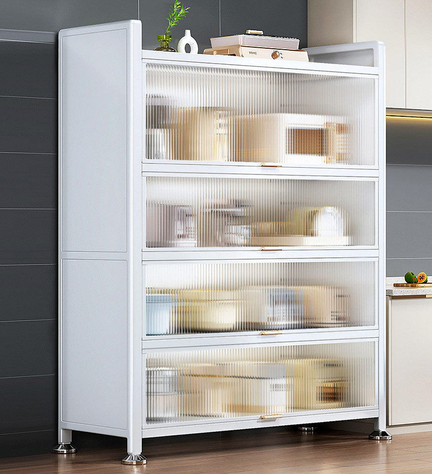 MIVLINA® 5 Tier Sturdy Metal Storage Organizer Cabinets With Clear Doors F56