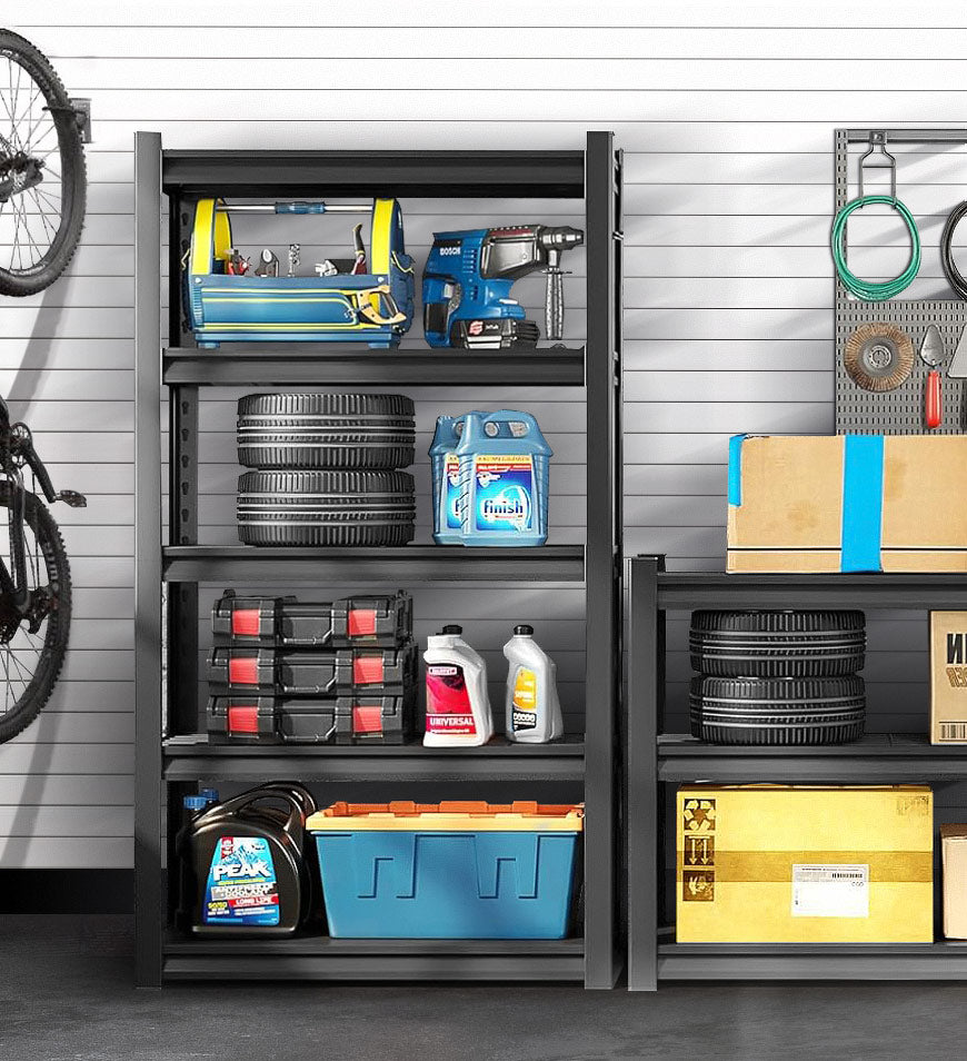 MIVLINA® 5-Tier Adjustable Garage Heavy Duty Metal Industrial Shelving Shelves