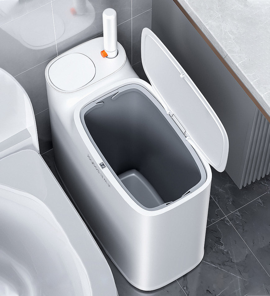 MIVLINA® 2 In 1 Slim Bathroom Trash Can With Toilet Brush Z32