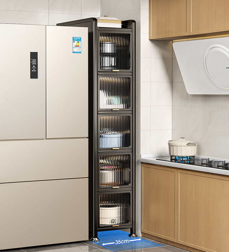 MIVLINA® 6 Tiers Upgrade Narrow Multifunction Metal Kitchen Storage Cabinet F217