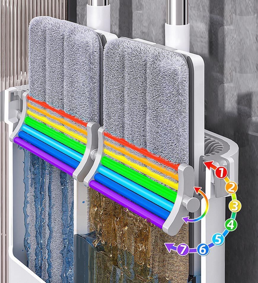 MIVLINA®Free-Press Colorful Mop Bucket and Wringer Combo