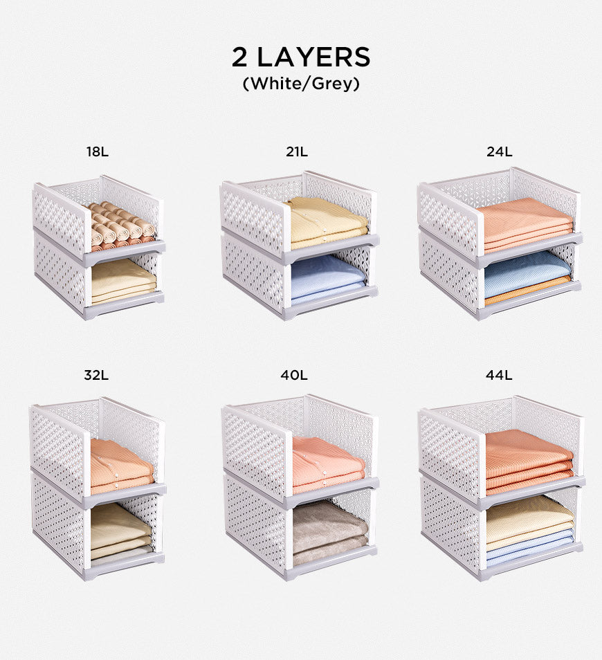 MIVLINA® Stackable Clothes Storage Basket