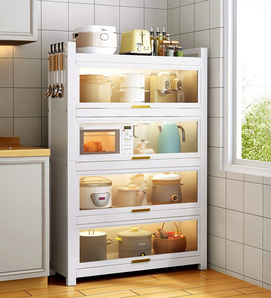 MIVLINA® 5-Tier / 3-Tier Heavy Duty Metal Multifunctional Kitchen Cabinet Storage Racks F86