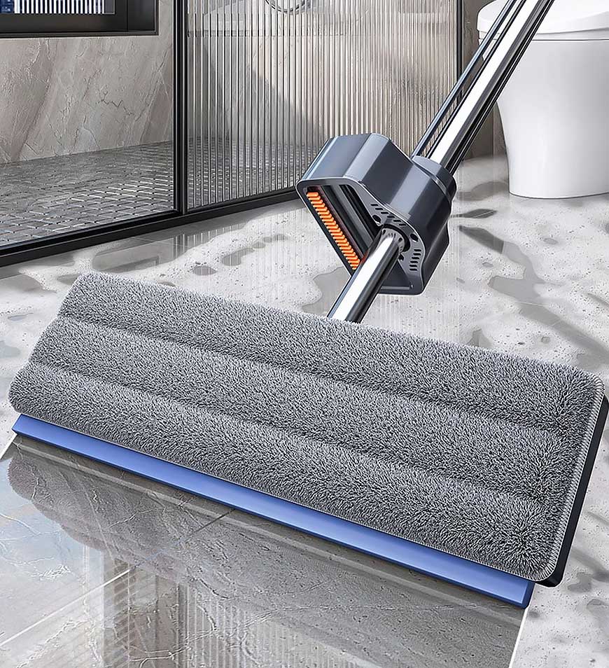 MIVLINA® 59 Inch Alloy Flat Mop And Bucket For Home With Extra Refills Z149