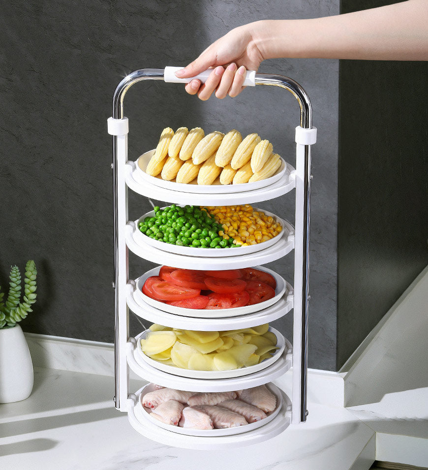 MIVLINA® 5 Tier Vegetable Storage Tray Plate Rack for Kitchen Counter F76