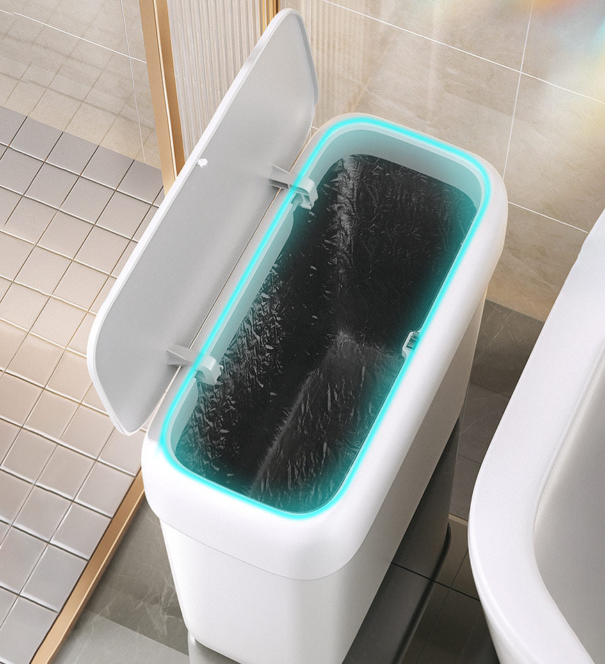 MIVLINA® Bathroom Narrow Press Trash Can With Pop-Up Lid Z103