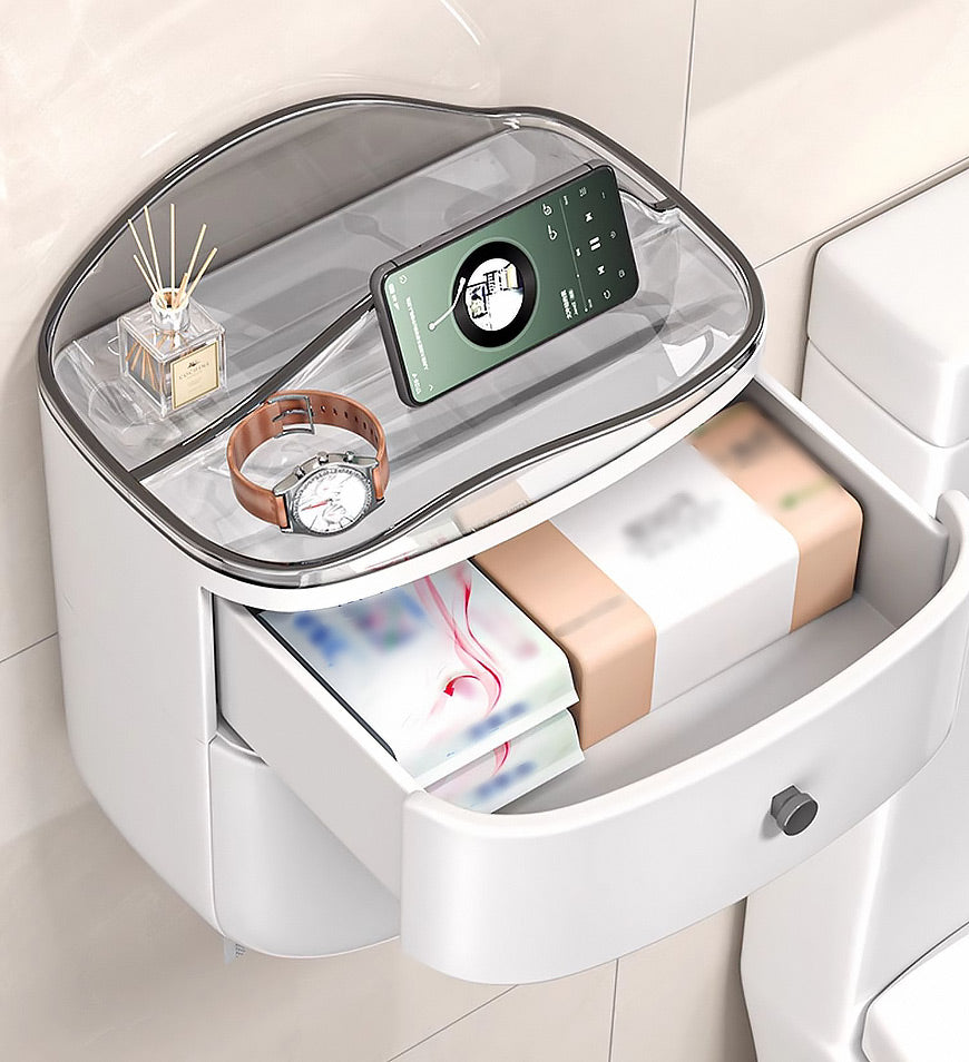 MIVLINA®Punch Free Multifunction Waterproof Wall Mounted Tissue Box z120