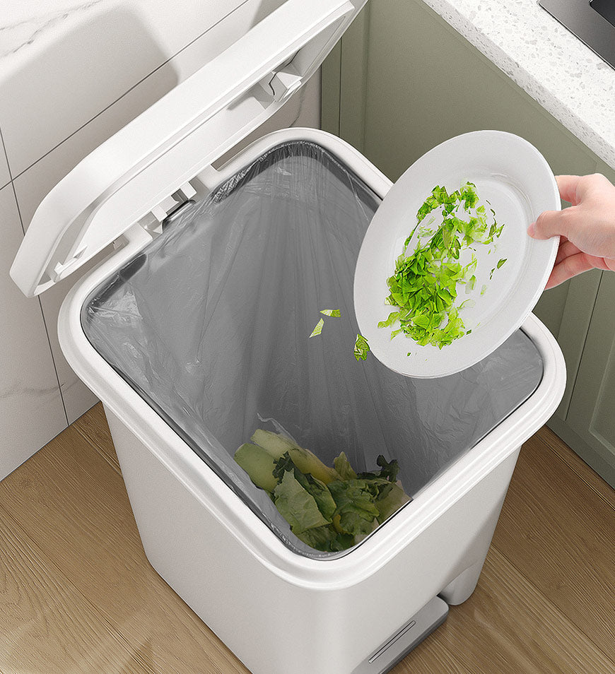 MIVLINA® Two Pack Trash Can Set with Pedals Z40