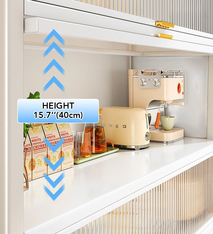 MIVLINA® Upgraded Larger Heavy Metal Kitchen Storage Cabinet F238