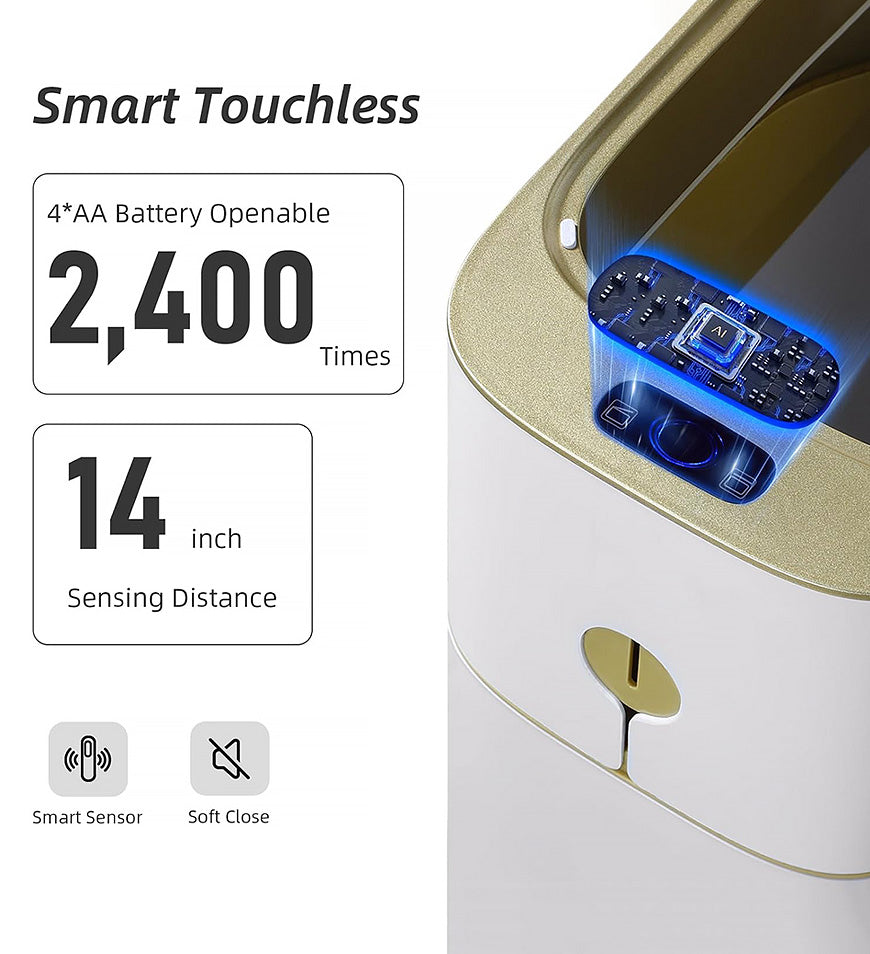 MIVLINA® 4 Gallon Automatic Touchless Smart Bathroom Trash Can Z96