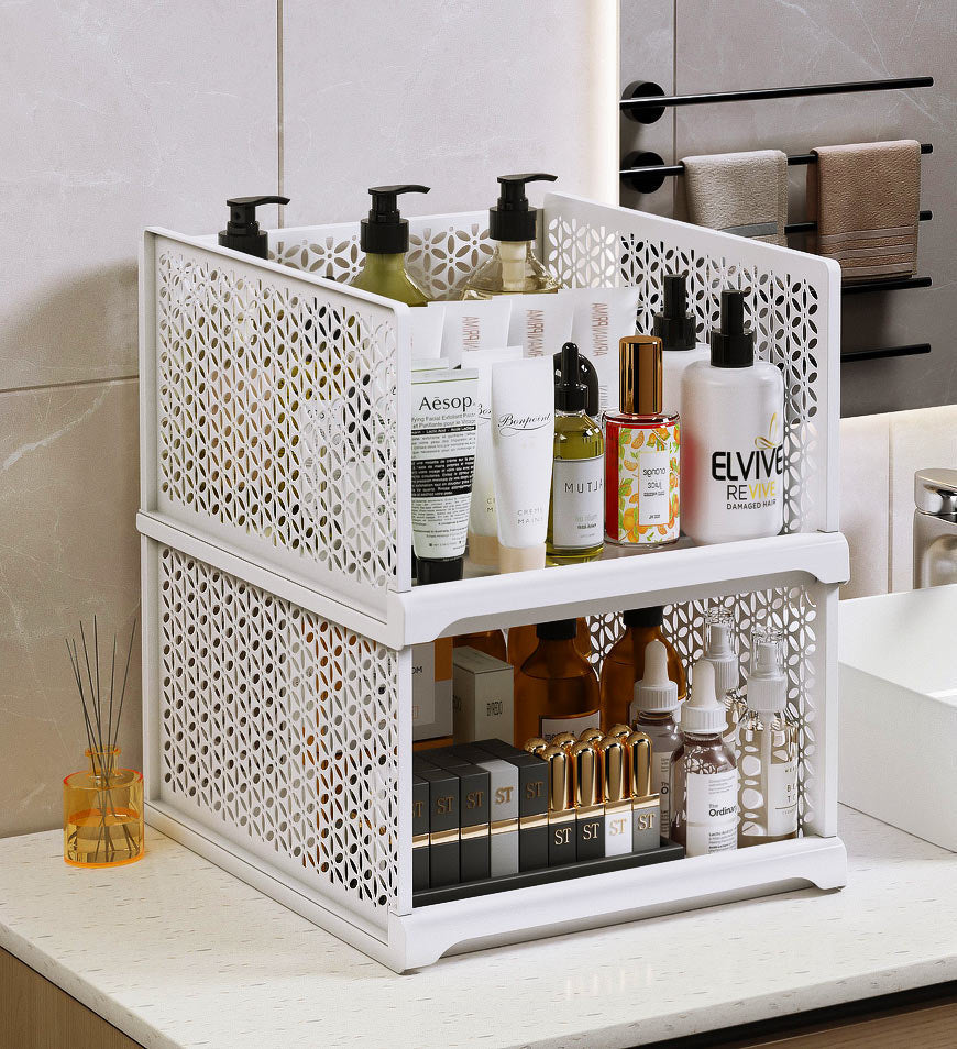 MIVLINA® Stackable Storage Basket Foldable Closet Organizers F243