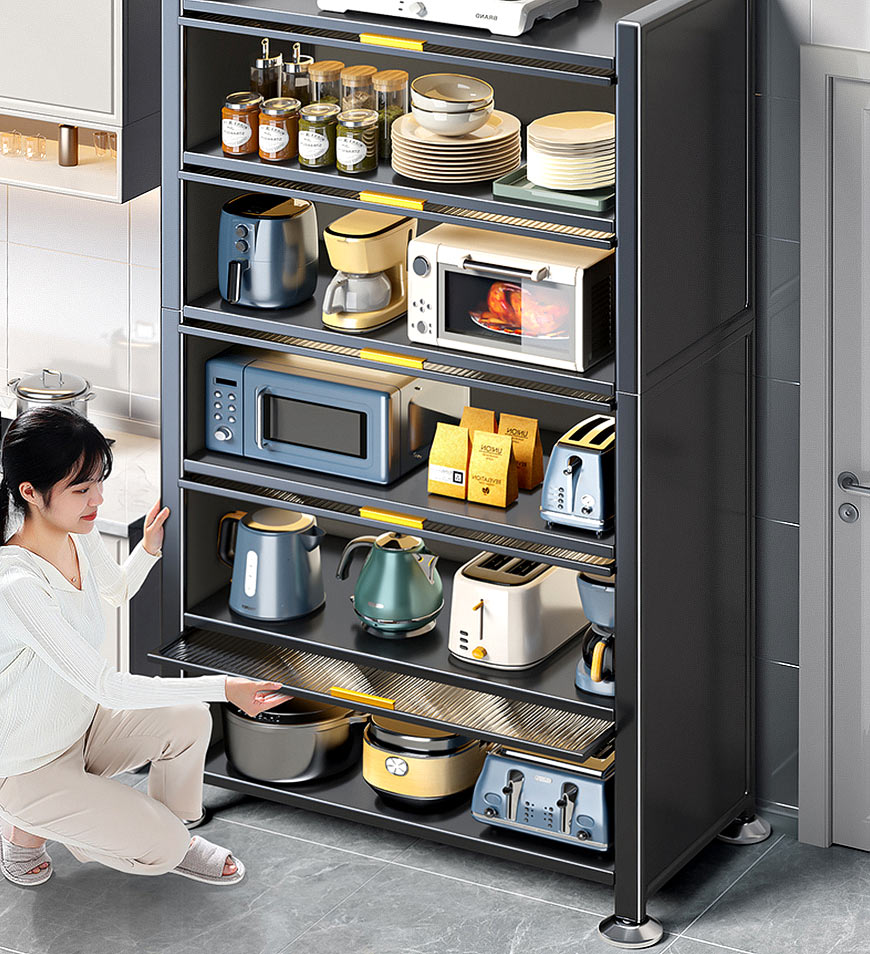 MIVLINA® 6 Tier Upgrade Large Metal Kitchen Pantry Storage Cabinet F118