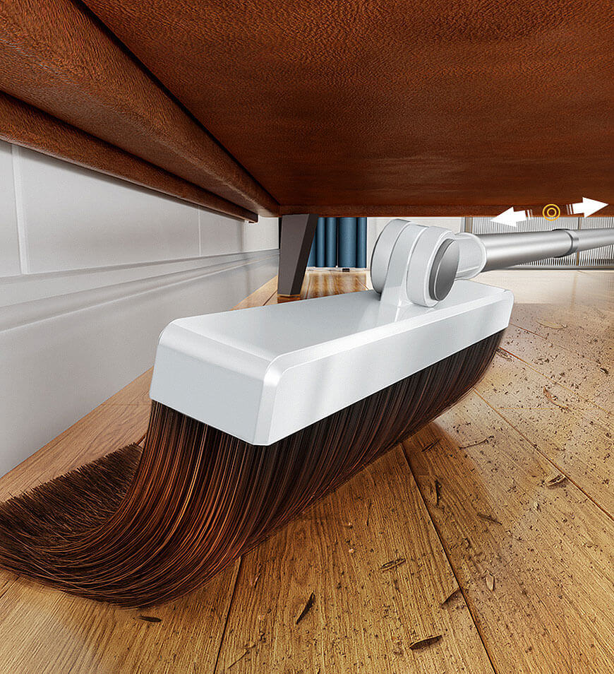 MIVLINA® Broom and Windproof Dustpan with Adjustable Handle