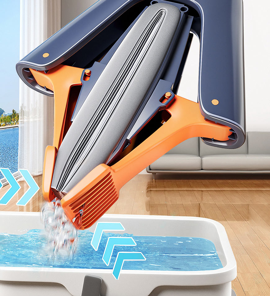 MIVLINA® Upgraded Wing Self Squeeze Spong Mop With 2 Refills Z176