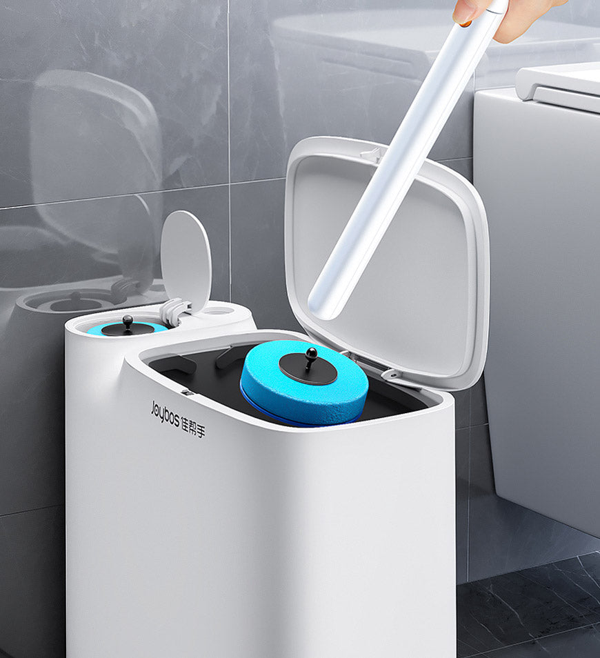 MIVLINA® 2 In 1 Slim Bathroom Trash Can With Toilet Brush Z32