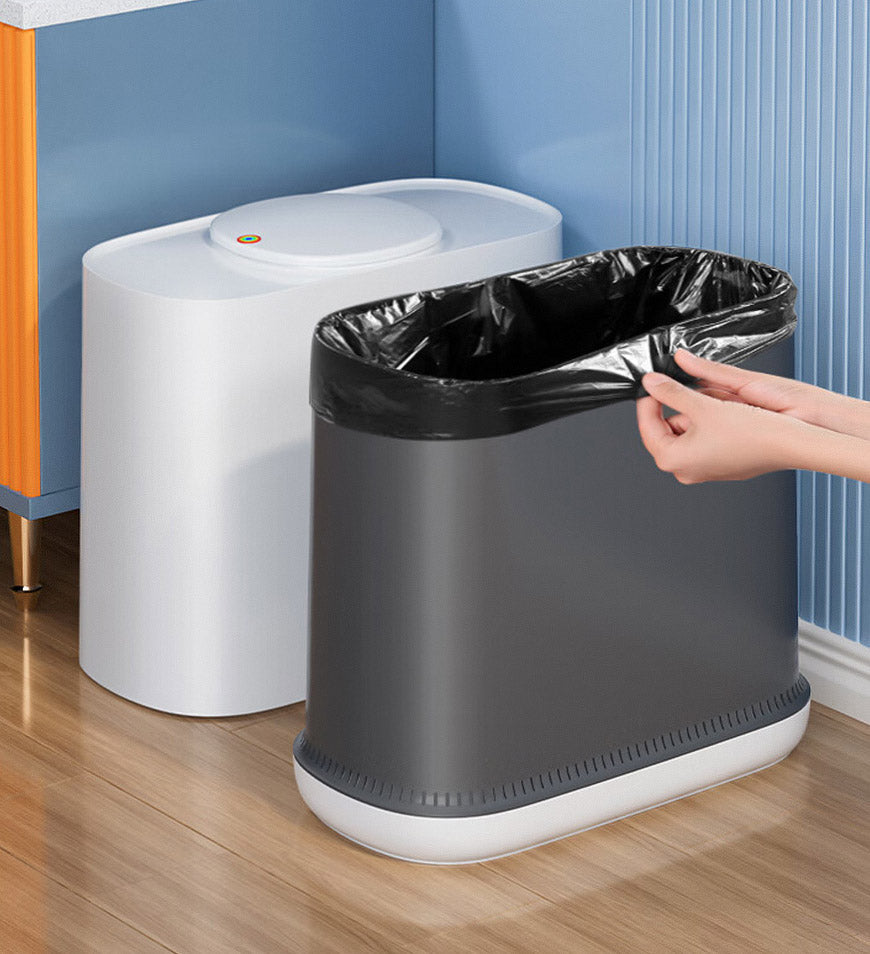 MIVLINA® 3.3 Gallon Slim Trash Can Auto Adsorption of Garbage Bags Z104
