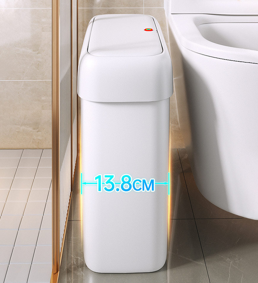 MIVLINA® Bathroom Narrow Press Trash Can With Pop-Up Lid Z103