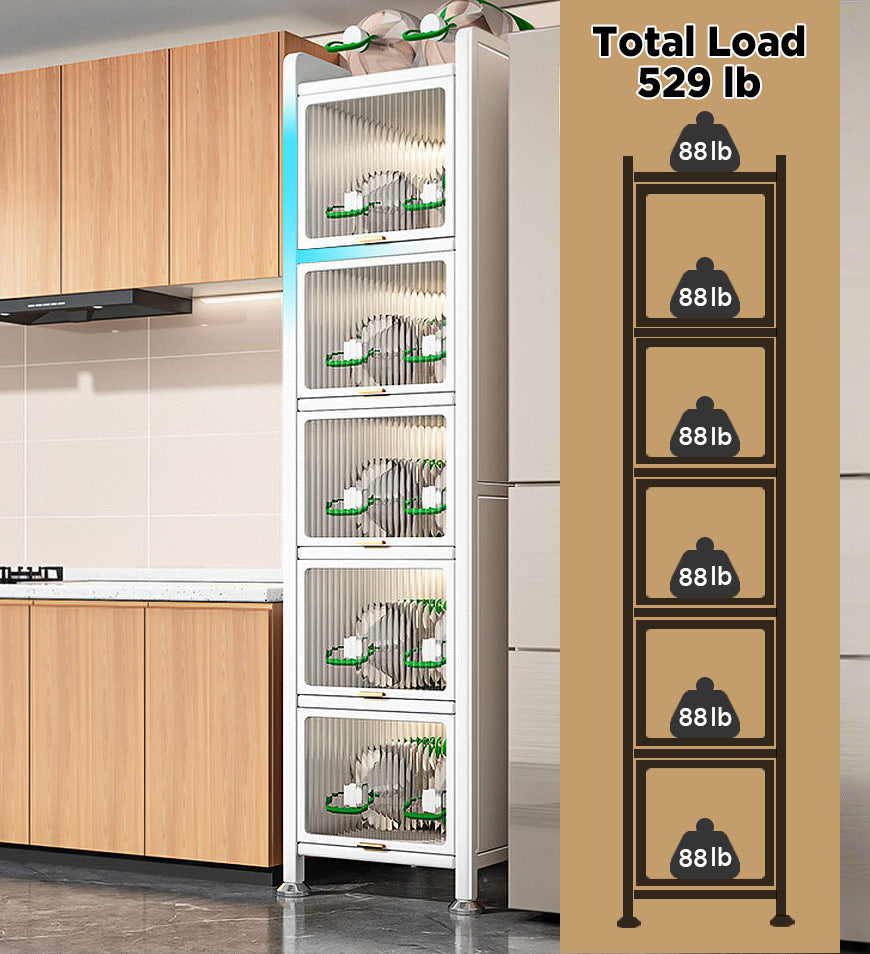 MIVLINA® 6 Layer Slim Kitchen Metal Utility Storage Cabinet F239