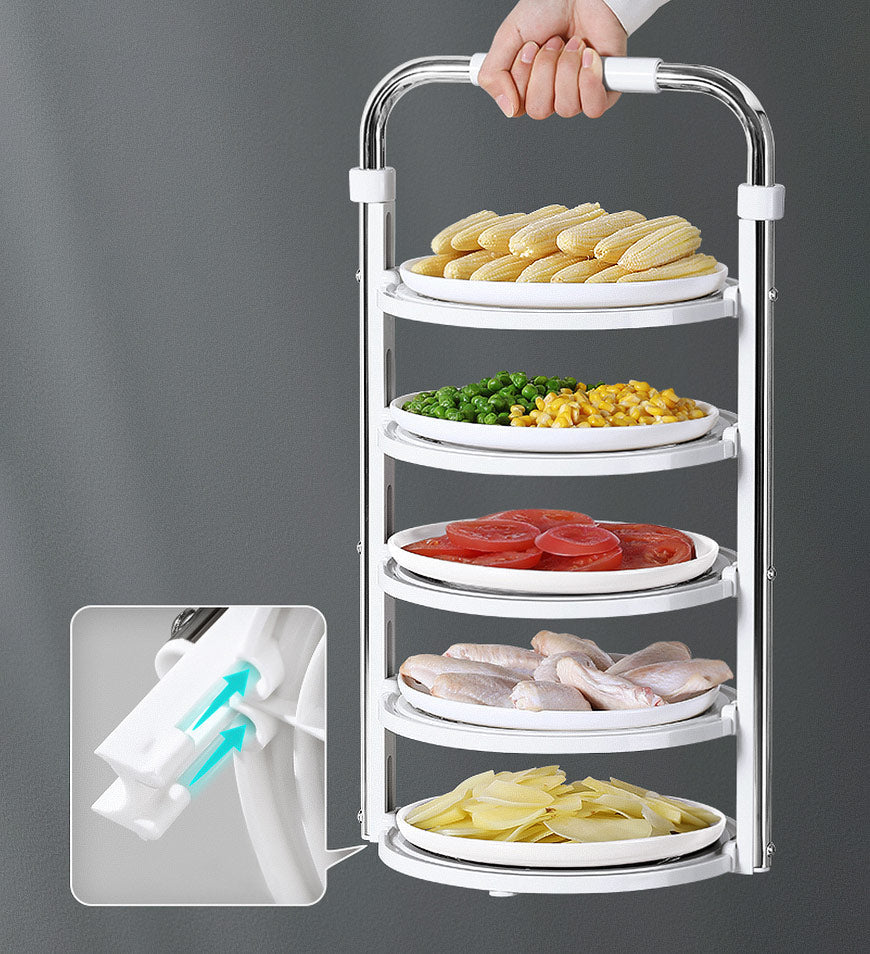 MIVLINA® 5 Tier Vegetable Storage Tray Plate Rack for Kitchen Counter F76