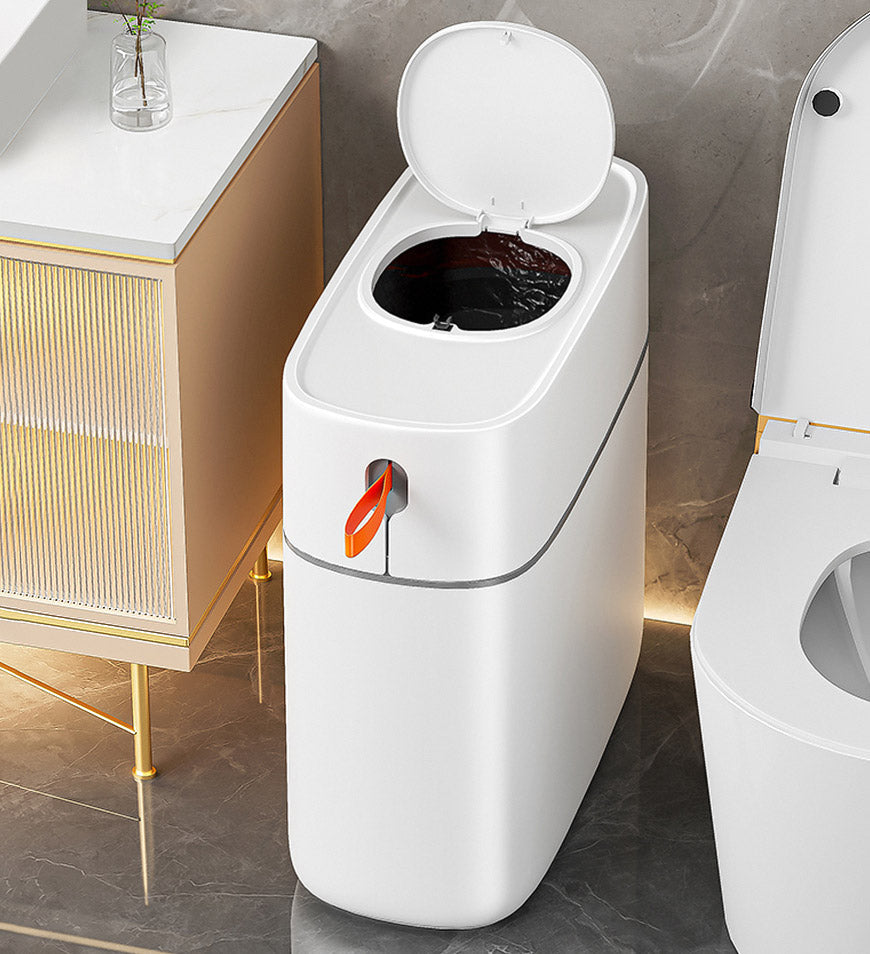 MIVLINA® 15L Narrow Bathroom Trash Can with Lid Z90