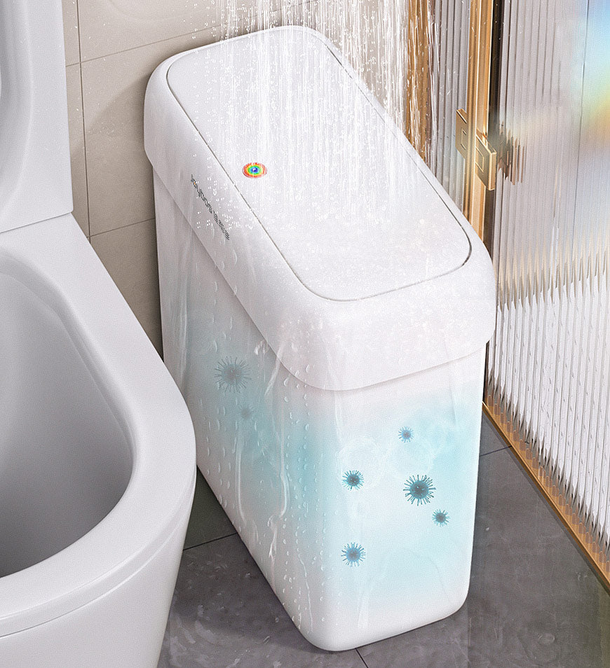 MIVLINA® Bathroom Narrow Press Trash Can With Pop-Up Lid Z103