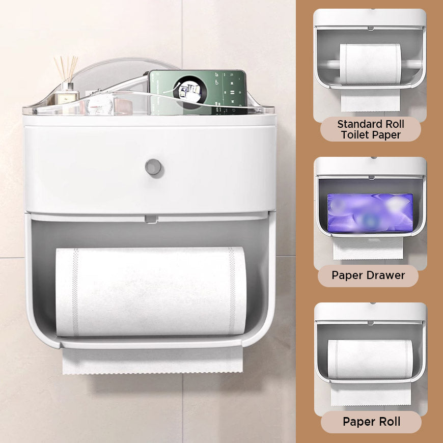 MIVLINA®Punch Free Multifunction Waterproof Wall Mounted Tissue Box z120