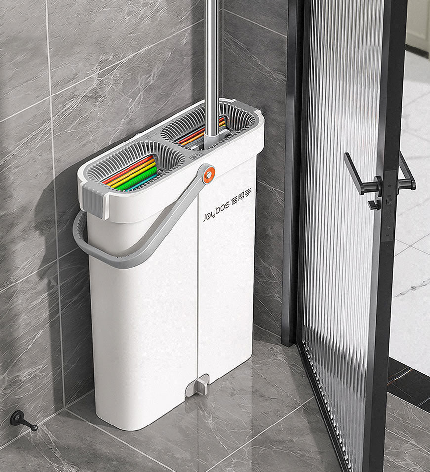 MIVLINA®Flat Floor Mop and Bucket Set with Aluminum Handle