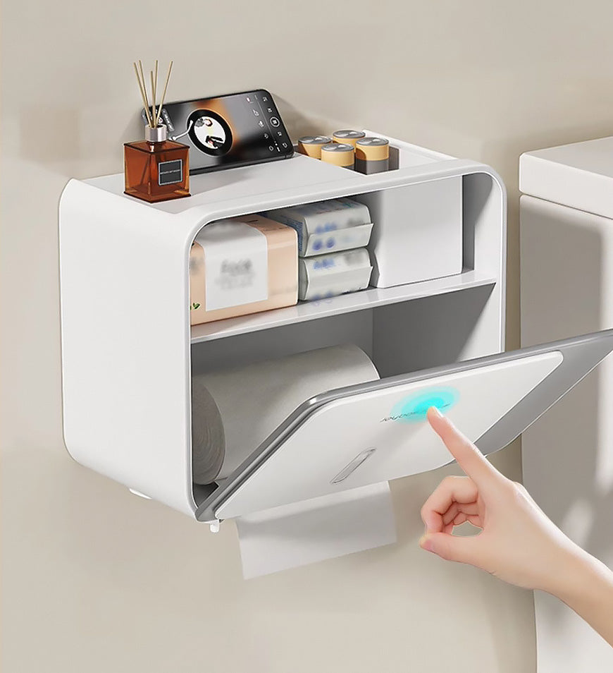 MIVLINA®Toilet Paper Storage Box with Drawer and Phone Holder Z142