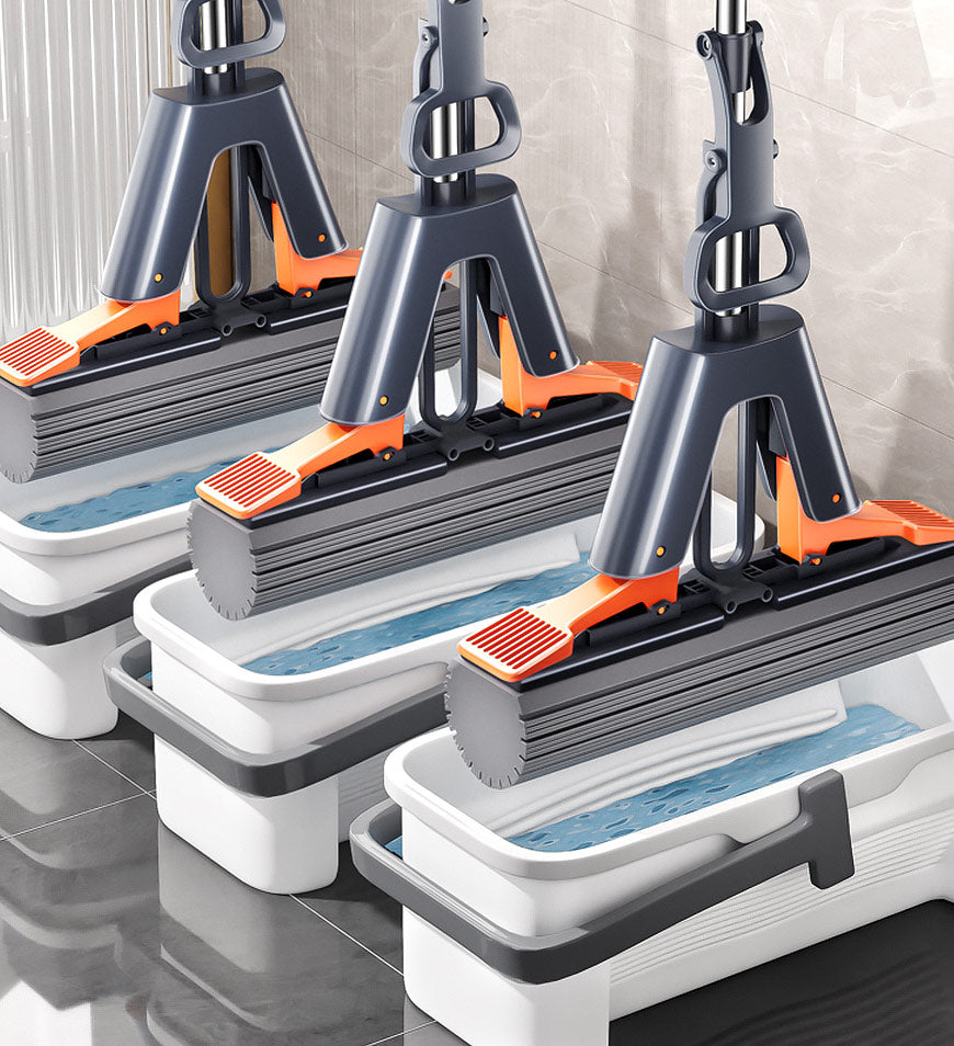 MIVLINA® Upgraded Wing Self Squeeze Spong Mop With 2 Refills Z176