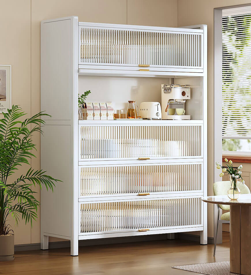 MIVLINA® Upgraded Larger Heavy Metal Kitchen Storage Cabinet F238