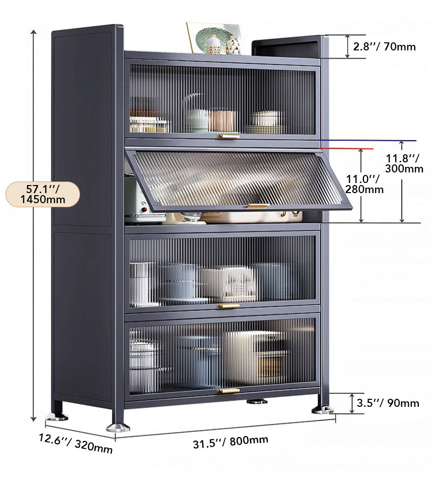 MIVLINA® 5-Tier / 3-Tier Heavy Duty Metal Multifunctional Kitchen Cabinet Storage Racks F86