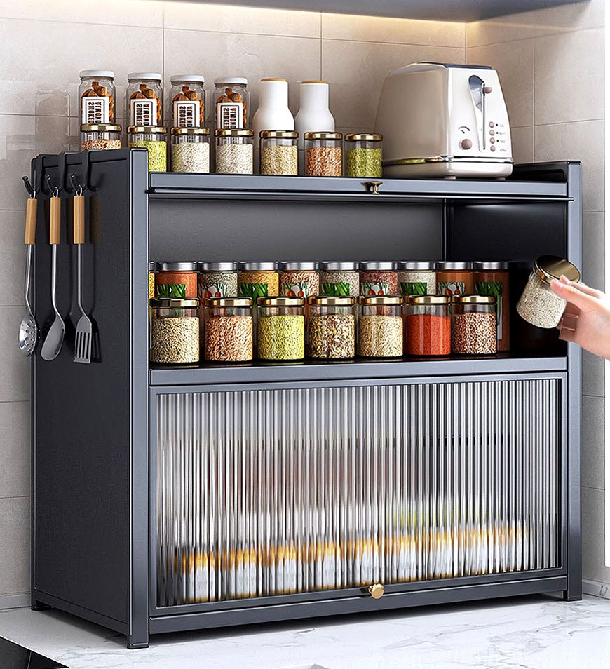 MIVLINA® 3-tier kitchen shelf, placed on the workbench, suitable for spices, dishes, pots F241