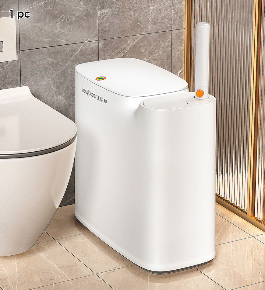 MIVLINA® 2 In 1 Slim Bathroom Trash Can With Toilet Brush Z32
