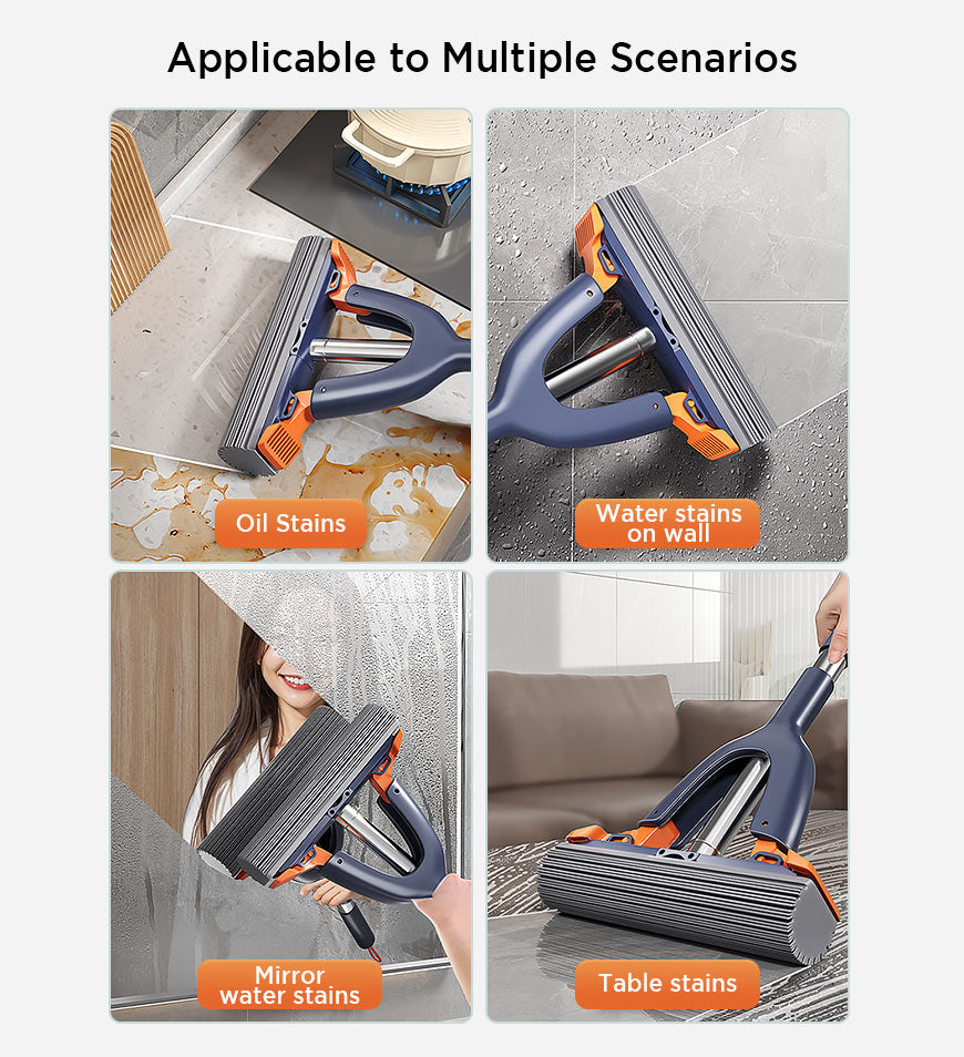 MIVLINA® Wash Free Portable Self Squeeze Short Mini Mop Z65
