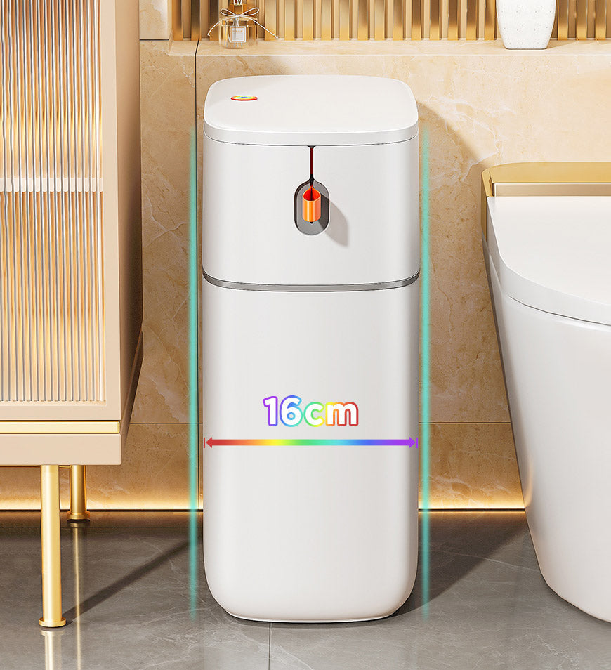 MIVLINA® 15L Narrow Bathroom Trash Can with Lid Z90